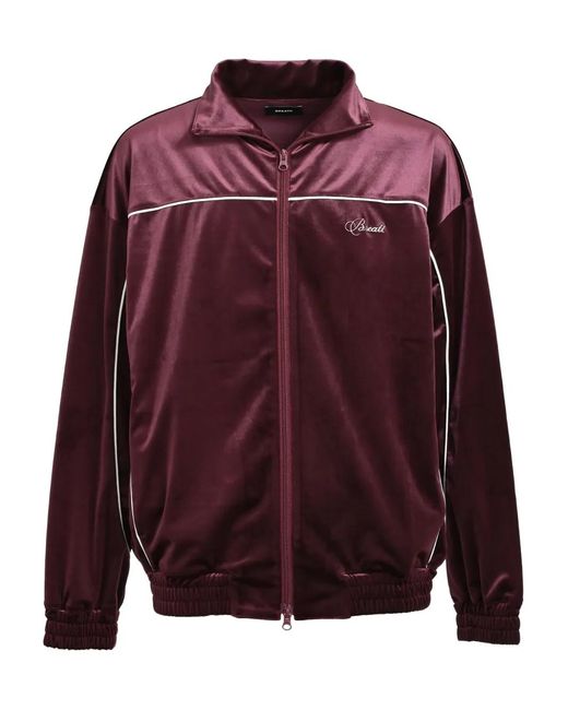 BREATH Purple Script-Logo Piping Velour Sweatshirt for men