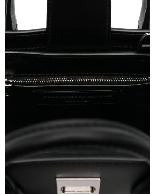 Ermanno Scervino Black Tote Bag mit Schloss