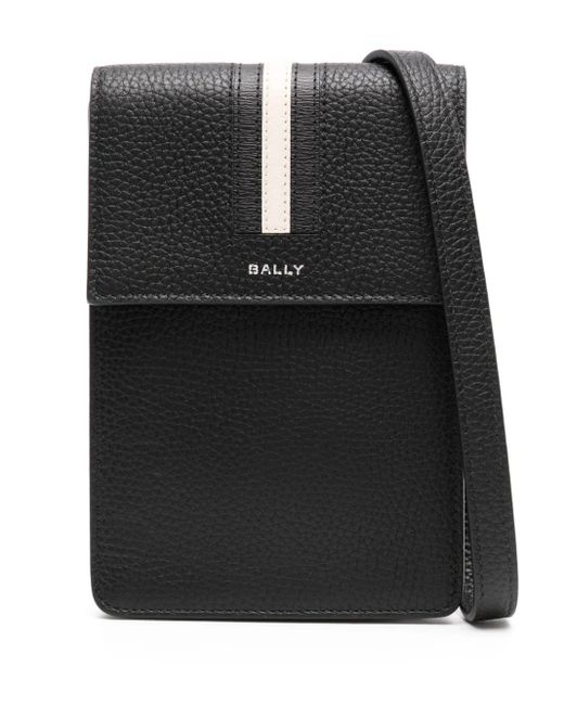 Bally Black Stripe Appliqué Logo Stamp Shoulder Bag for men