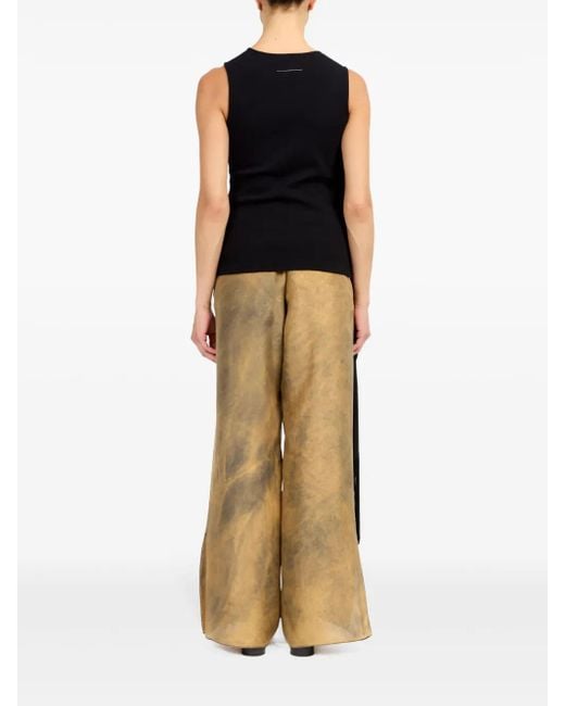 MM6 by Maison Margiela Black Numbers-Motif Tank Top