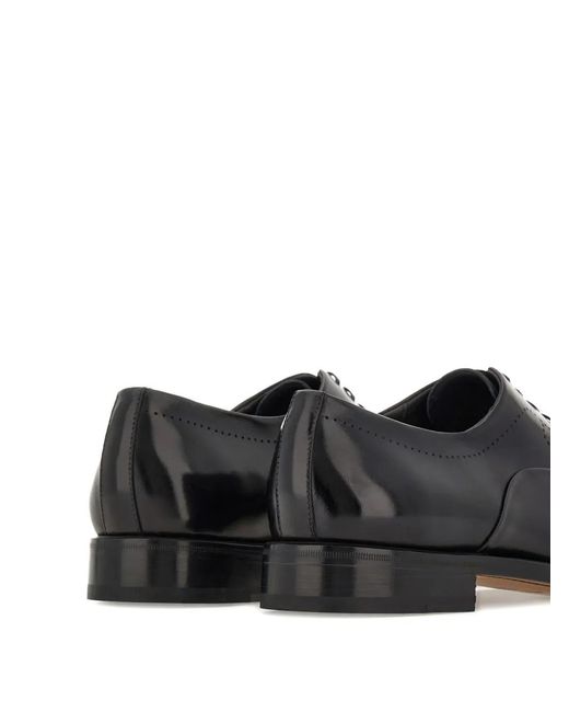 Ferragamo Black Tramezza Oxford With Toe Cap Shoes for men