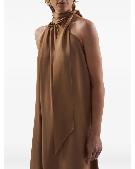 Taller Marmo Natural Astor Halterneck Maxi Dress
