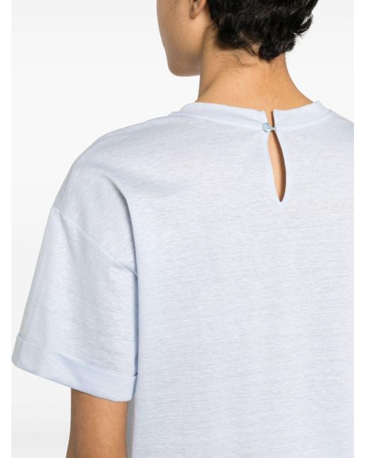 Camiseta con detalle de cuentas Peserico de color White