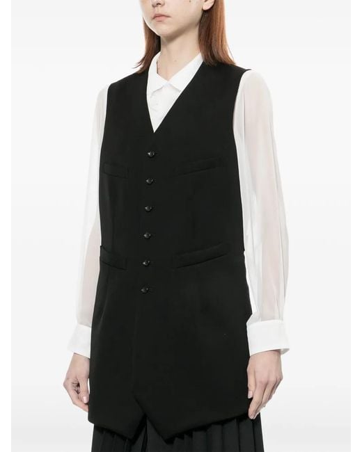 Comme des Garçons Black Button Vest Coat