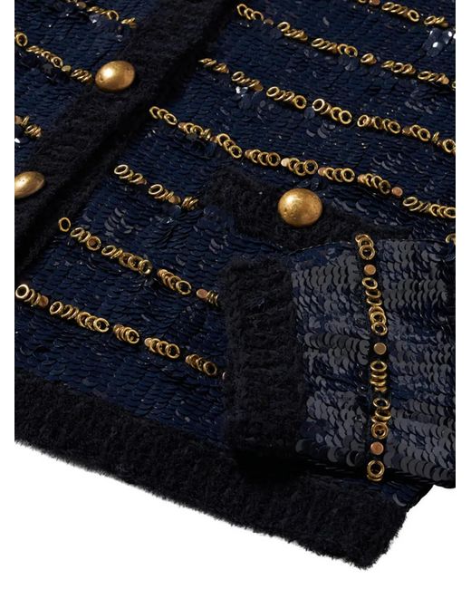 Fortela Blue Divine Sequin Embroidered Jacket
