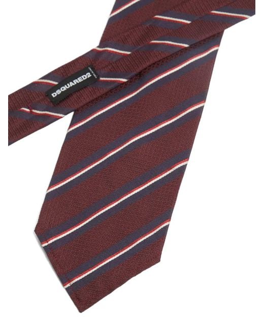 DSquared² Purple Striped Tie for men