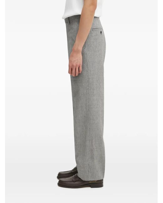 Visvim Gray Houndstooth-Pattern Pressed-Crease Trousers for men