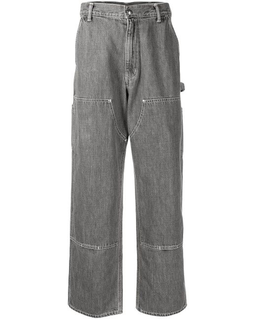 A Bathing Ape Denim Painter-style Wide-leg Jeans in Grey (Grey) for Men - Lyst
