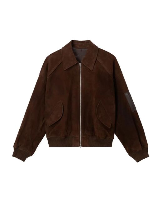 Juun.J Brown Zip Pocket Suede Jacket