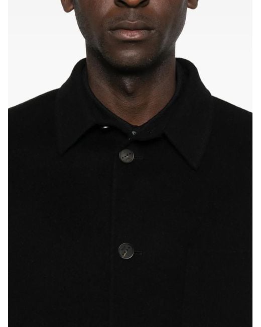 Hevò Black Button-Down Shirt Jacket for men
