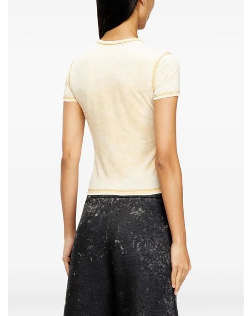 DIESEL Natural T-Uncuties-Long Graphic Print T-Shirt