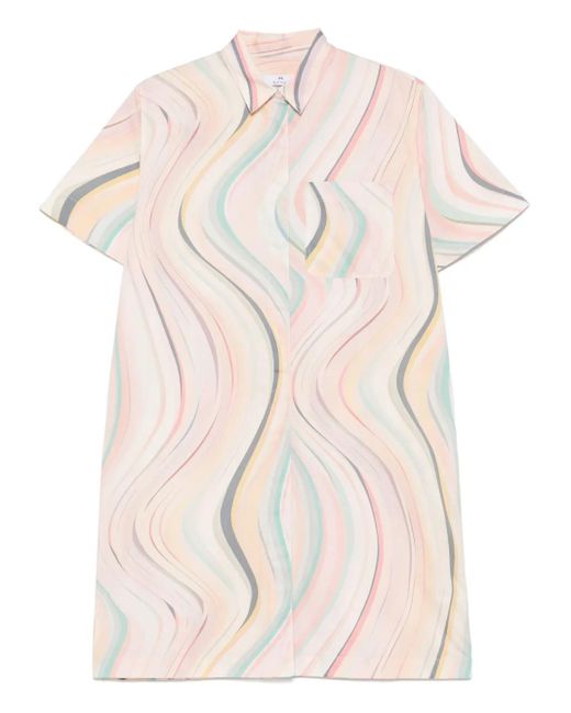 Paul Smith Natural Swirl-Patterned Mini Dress