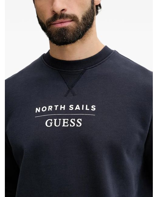 Guess Black Logo-Print Sweatshirt for men
