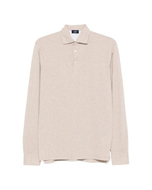 Barba Napoli Natural Long-Sleeve Polo Shirt for men