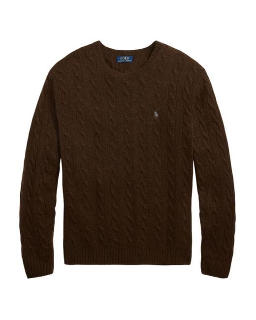 Polo Ralph Lauren Brown Classic Cable-Knit Sweater for men