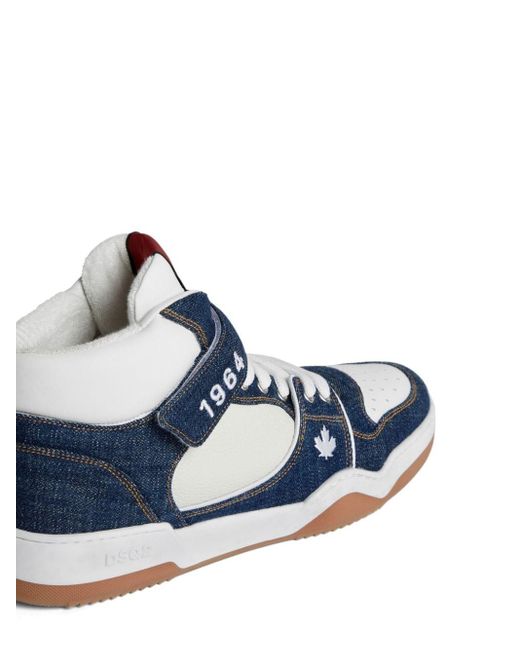 DSquared² Blue Panelled Denim Sneakers for men