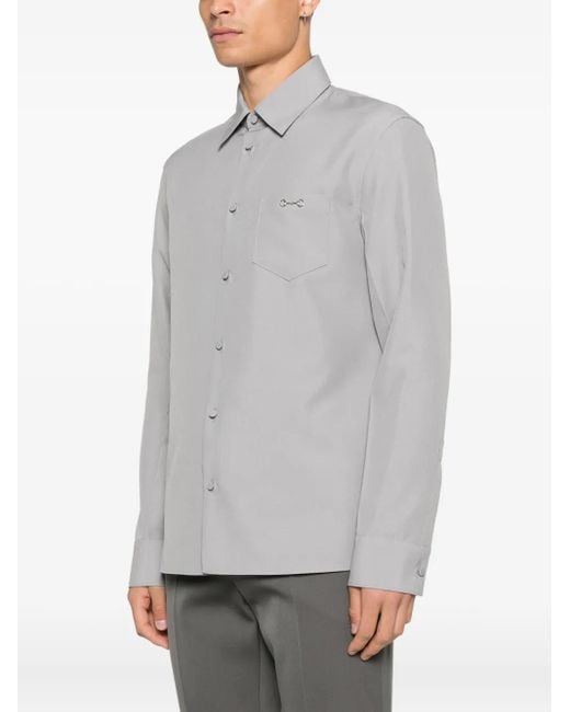 Gucci Gray Button-Down Shirt for men