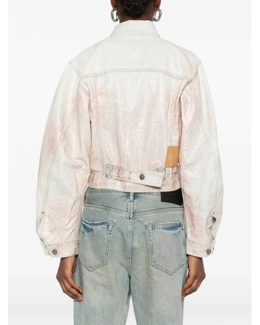 Haikure White Pocket Buttoned Jacket