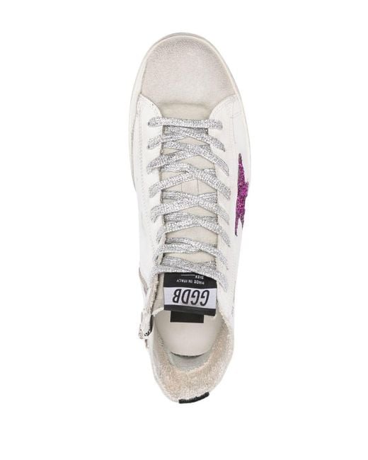 Golden Goose Deluxe Brand Pink High-Top-Sneakers mit Stern-Patch