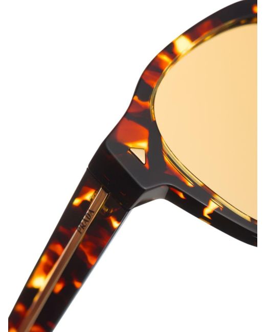 Prada Brown Logo-plaque Square-frame Sunglasses for men