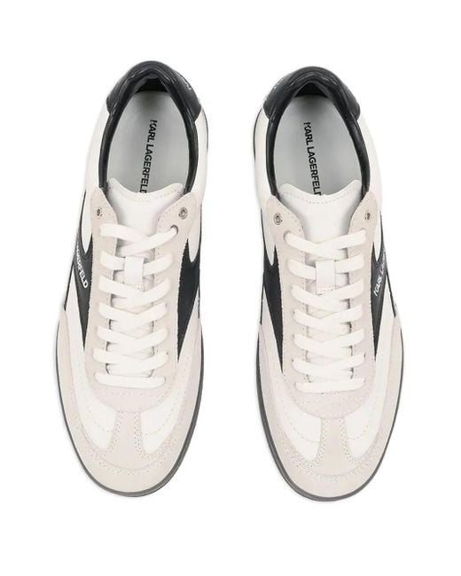 Karl Lagerfeld White Lace-Up Sneakers for men