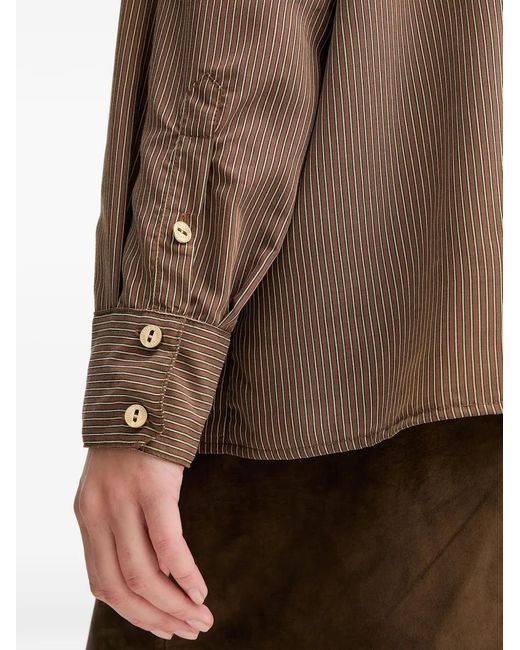Sessun Brown Pinestripe Shirt