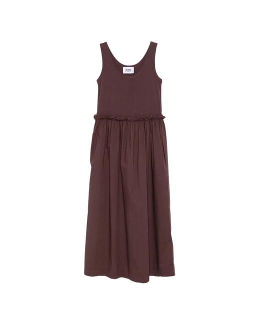 Alpha Studio Purple Ruffled Sleeveless Midi Dress