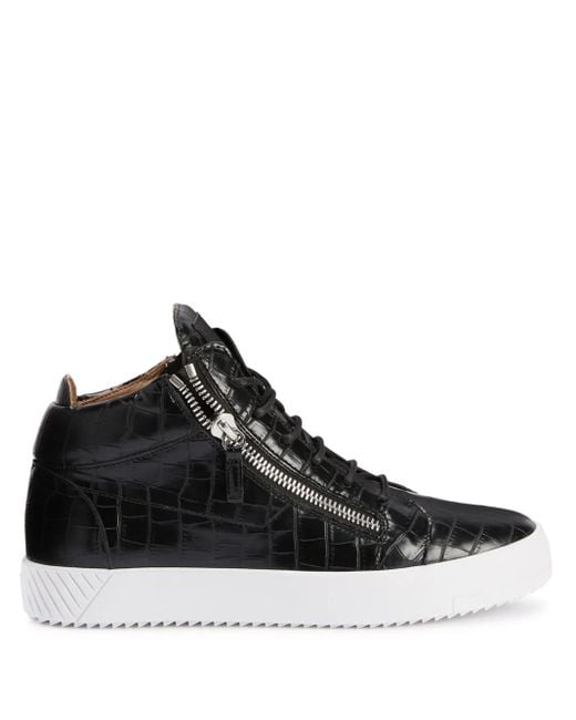 Giuseppe Zanotti Black Kriss Mid-Top Sneakers for men