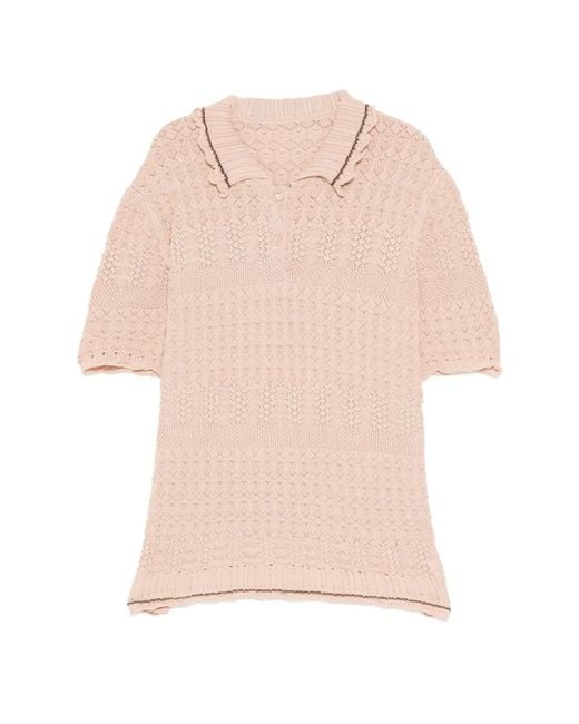 JNBY Pink Artistic Polo Shirt