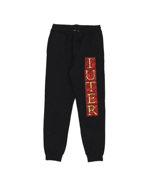 Iuter Black Mediolanum Logo-Print Track Pants for men