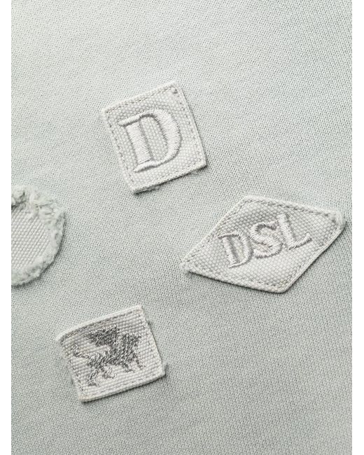 DIESEL Blue Patch-Detail Cotton Sweatshirt for men