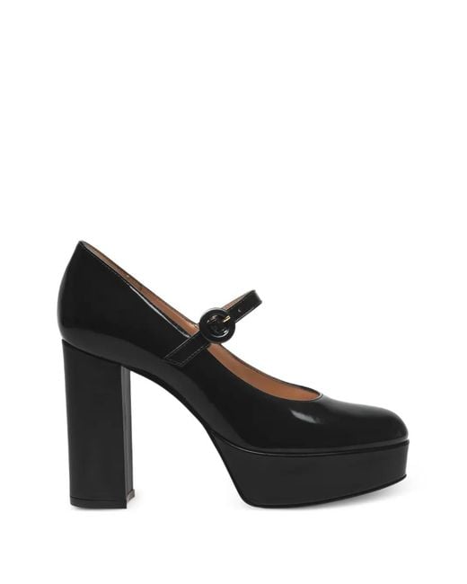 Gianvito Rossi Black Buckle-Strap Pumps