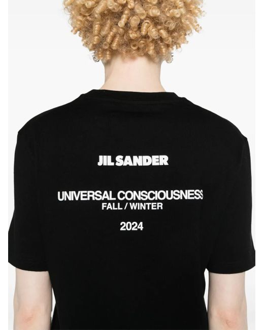 Jil Sander Black Short-Sleeve Cotton T-Shirt With Logo