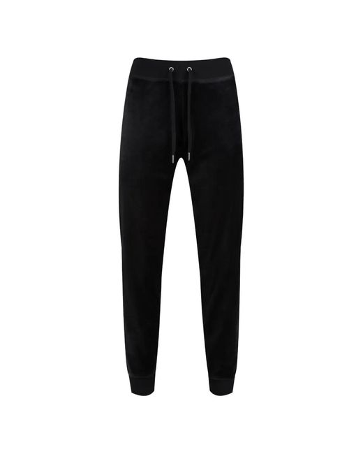 Juicy Couture Black Velour Cuffed Track Pants