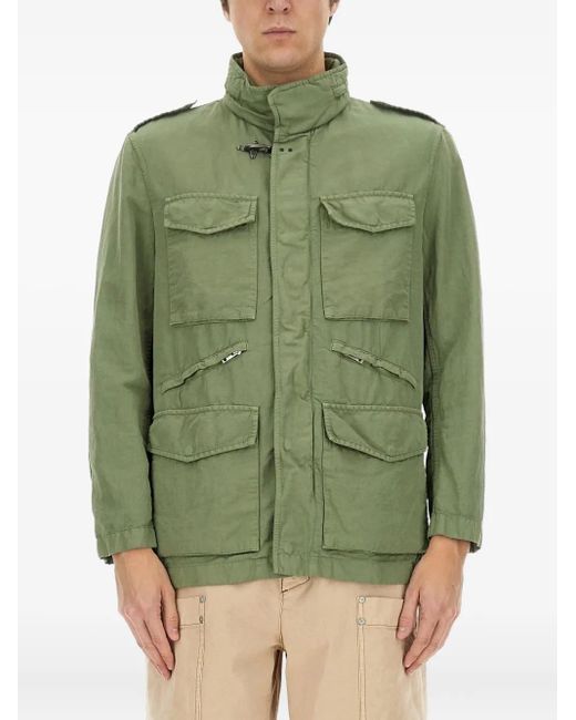 Fay Green Multi-Pocket Cotton Jackets for men