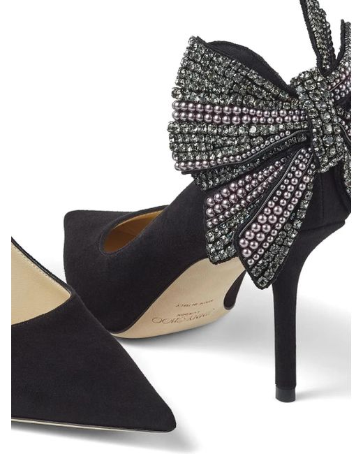 Jimmy Choo Black Love 85 Bow-Detail Pumps