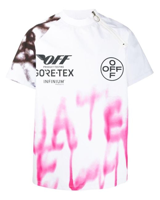 Off-White c/o Virgil Abloh White Goretex Graffiti Print T-shirt for men