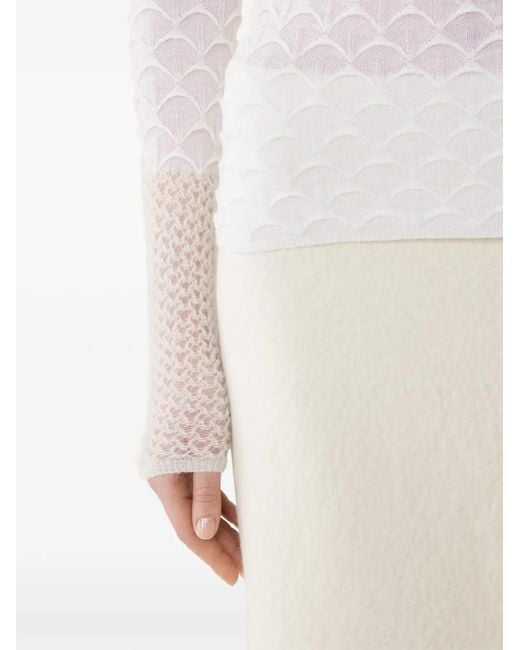Lanvin White High-Neck Top