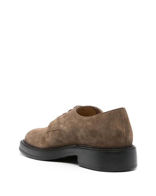 Tod's Brown Suede Derby Shoes for men