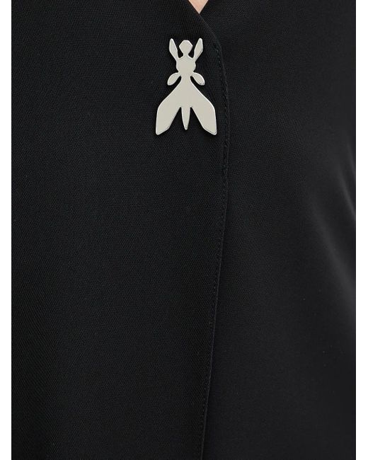 Patrizia Pepe Black Halter Neck Insect-Detail Maxi Dress