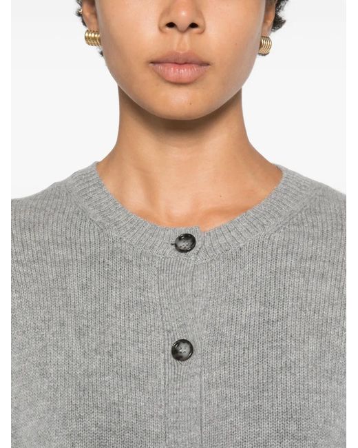 Allude Gray Button-Up Cardigan