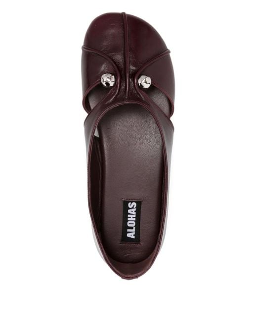 Alohas カットアウト フラットシューズ Brown