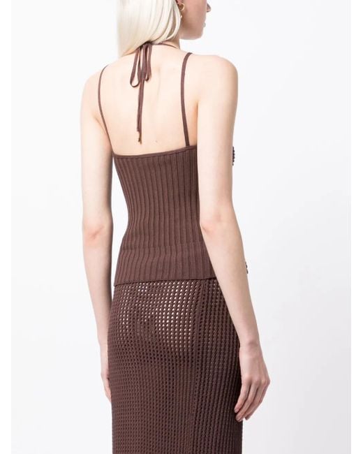 ANDREADAMO Purple Halterneck Knitted Top