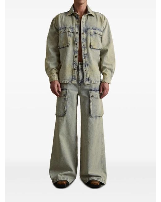 Guess Gray Bleached-Effect Denim Jacket