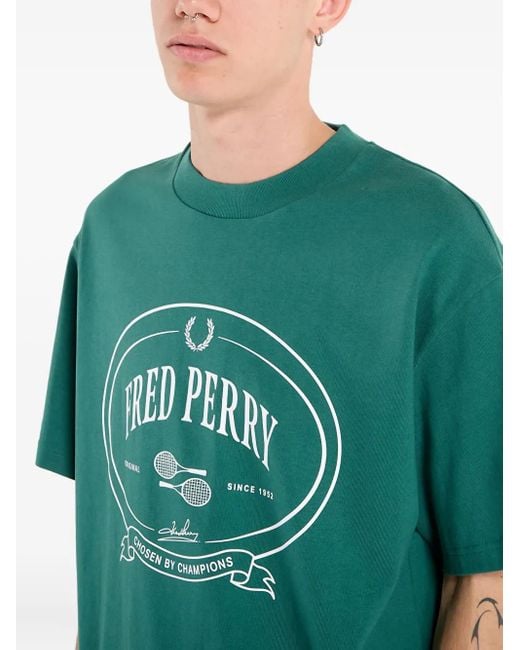 Fred Perry Chosen by Champions T-Shirt mit grafischem Print in Green für Herren
