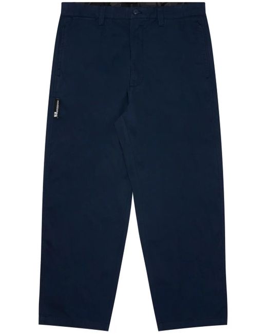 Aape By A Bathing Ape Blue Straight-Leg Cotton Trousers for men