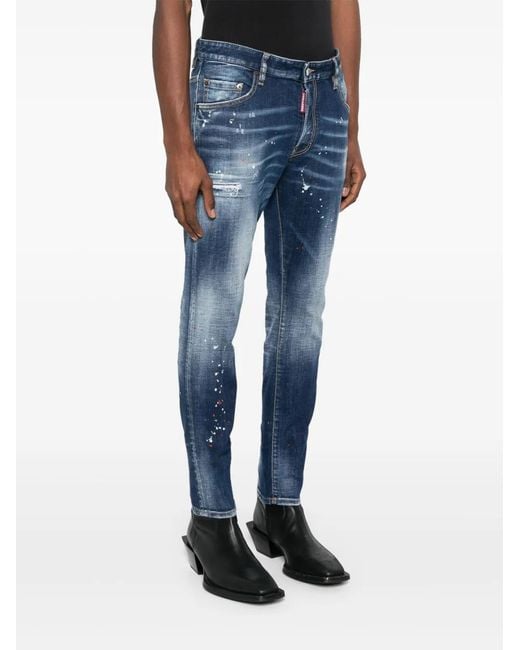 DSquared² Blue Medium Easy Wash Skater Jeans for men