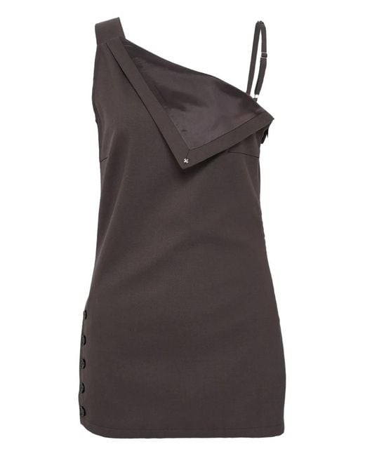 BONBOM Brown Asymmetric Sleeveless Top