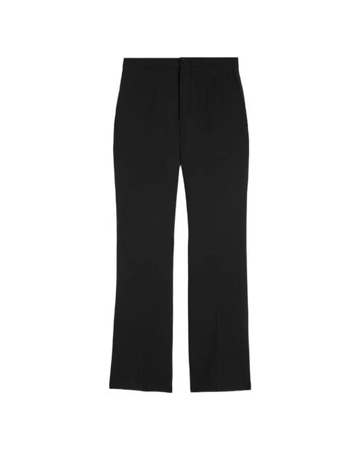 Jil Sander Black Wool Sablé Tailored Trousers