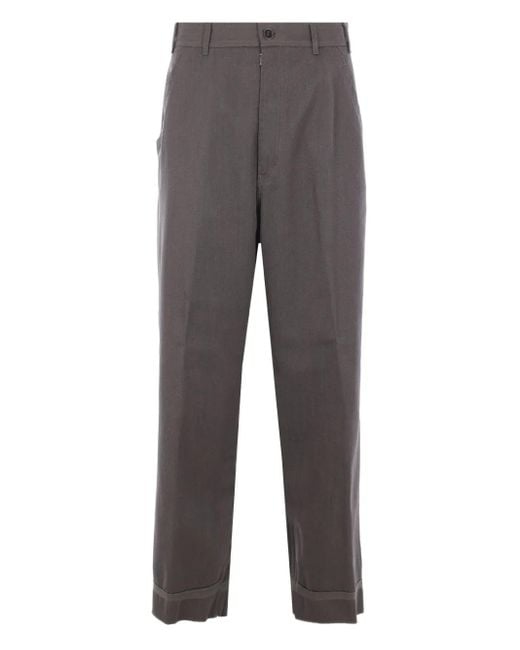Maison Margiela Gray Wool Cuffed Trousers for men